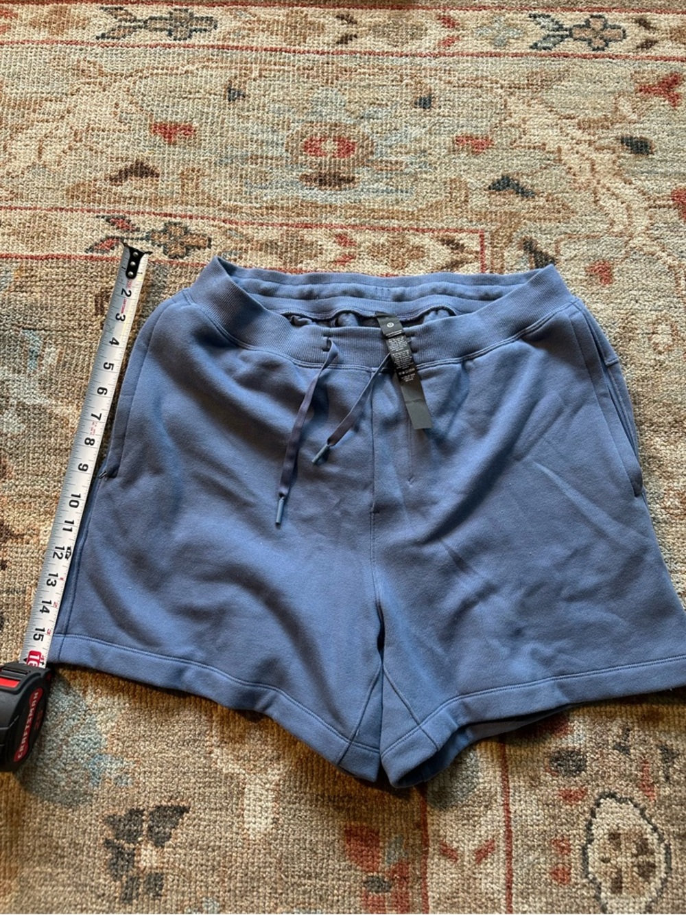 Lululemon Mens Blue Pull-On Lounge Shorts with Drawstring